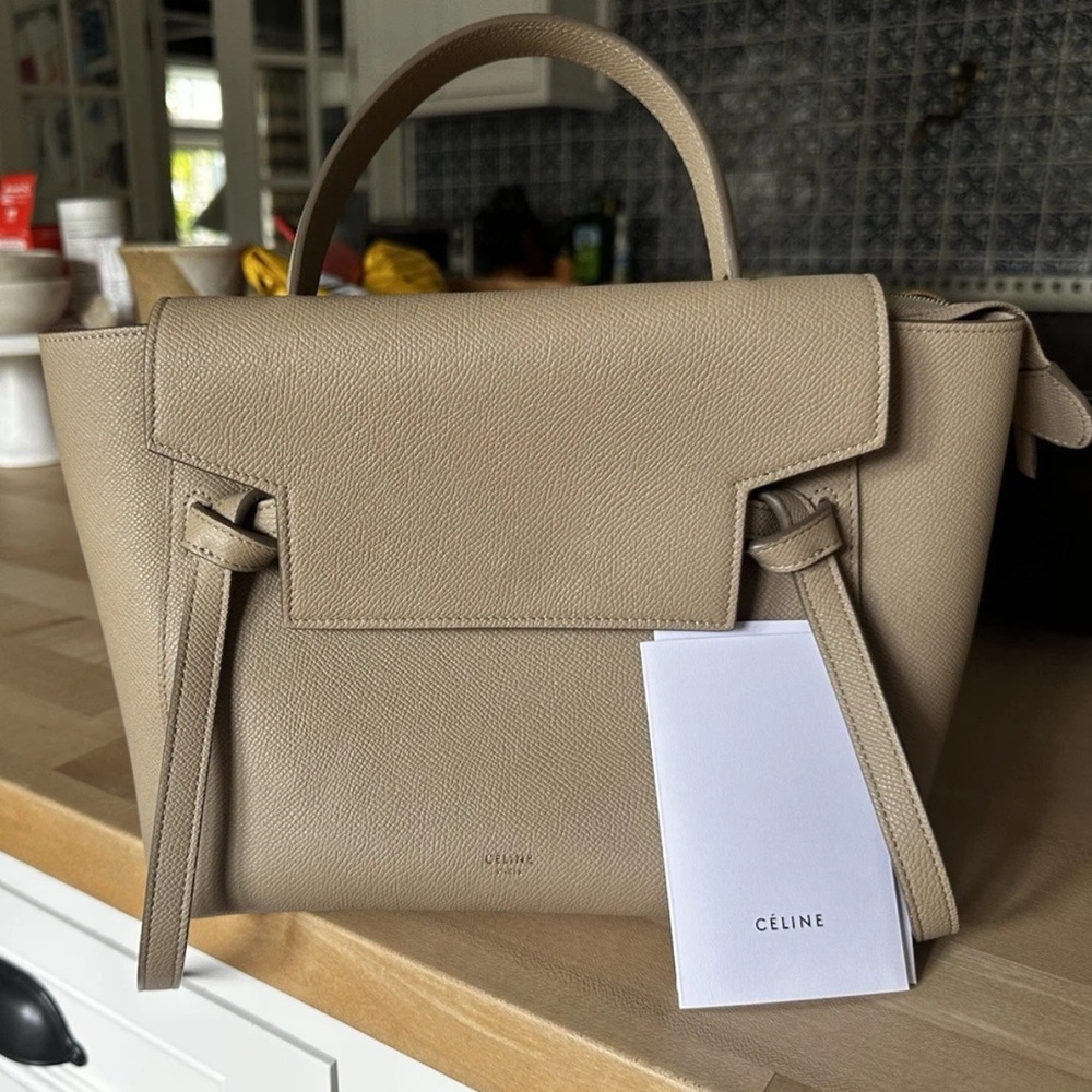 CÉLINE
Beige Grained Calfskin Belt Bag Micro